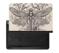 BVKWNTSA Elegante y práctico protector de pasaporte estampado de libélula floral dibujado a mano es tu compañero de viaje perfecto, protegiendo completamente la seguridad de tu pasaporte.