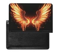 BVKWNTSA Elegante y práctico protector de pasaporte impreso con alas de ángulo de fuego es tu compañero de viaje perfecto, protegiendo completamente la seguridad de tu pasaporte.