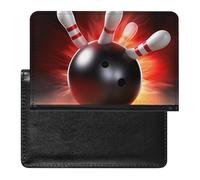 BVKWNTSA Elegante y práctico protector de pasaporte impreso con bola de bolos es tu compañero de viaje perfecto, protegiendo completamente la seguridad de tu pasaporte.