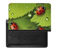 BVKWNTSA Elegante y práctico protector de pasaporte impreso con hojas y mariquitas es tu compañero de viaje perfecto, protegiendo completamente la seguridad de tu pasaporte.