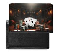 BVKWNTSA Elegante y práctico protector de pasaporte impreso de torneo de póquer es tu compañero de viaje perfecto, protegiendo completamente la seguridad de tu pasaporte.