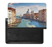 BVKWNTSA Elegante y práctico protector de pasaporte impreso del Gran Canal en Italia es tu compañero de viaje perfecto, protegiendo completamente la seguridad de tu pasaporte.