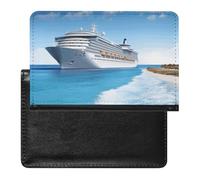 BVKWNTSA Elegante y práctico protector de pasaporte impreso en crucero costero es tu compañero de viaje perfecto, protegiendo completamente la seguridad de tu pasaporte.