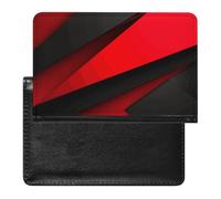 BVKWNTSA Elegante y práctico protector de pasaporte impreso en rojo y negro es tu compañero de viaje perfecto, protegiendo completamente la seguridad de tu pasaporte.
