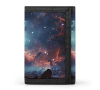 BVKWNTSA Espacio elegante y duradero con cartera triple impresa en racimo, ranuras para múltiples tarjetas, gran capacidad y portátil, Espacio con racimo, Talla única