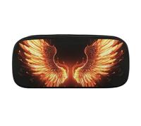 BVKWNTSA Estuche de gran capacidad, multifuncional, organizador de papelería impreso con alas de ángulo de fuego, estuche para lápices, bolsa para bolígrafos, oficina, bolsa para lápices