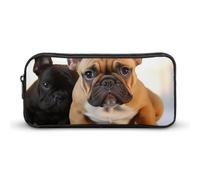 BVKWNTSA Estuche para lápices, bonito estuche con estampado de bulldog francés, bolsa de almacenamiento para niñas y niños, se utiliza como estuche para lápices, accesorio de oficina, bolsa de