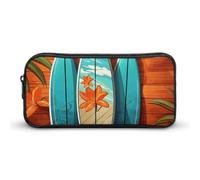 BVKWNTSA Estuche para lápices con diseño de tabla de surf en madera, bolsa de almacenamiento para niñas y niños, se utiliza como estuche para lápices, accesorio de oficina, bolsa de cosméticos