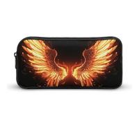 BVKWNTSA Estuche para lápices, diseño de alas de ángulo de fuego, bolsa de almacenamiento para niñas, niños, se utiliza como estuche para lápices, accesorio de oficina, bolsa de cosméticos