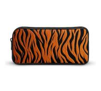 BVKWNTSA Estuche para lápices, diseño de rayas de tigre, color naranja, bolsa de almacenamiento para niñas y niños, se utiliza como estuche para lápices, accesorio de oficina, bolsa de cosméticos