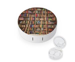 BVKWNTSA La colección de estantes redondos y portátiles para lentes de contacto con escalera impresa es elegante y compacta, fácil de transportar y protege las lentes.