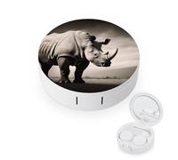 BVKWNTSA La funda redonda portátil para lentes de contacto con estampado animal de Sudáfrica es elegante y compacta, fácil de transportar y protege las lentes.