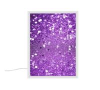 BVKWNTSA Luz nocturna 2 en 1 espejo y lámpara de noche, producto de acabado brillante con purpurina púrpura impresa con luces LED, espejo de maquillaje para dormitorio, adornos de escritorio