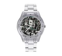 BVKWNTSA Sl usiness Steel Band Retro Cool Camera Collection1 Reloj Impreso para Hombre, Elegante Reloj de Pulsera analógico de Cuarzo, Ligero y cómodo