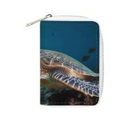 BVKWNTSA Tarjetero de cuero con estampado de tortuga marina, tarjetero de gran capacidad, pequeño y cómodo, fácil de poner en bolsillos, bolsas de mano, mochilas, etc. Satisface tus prácticas