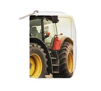 BVKWNTSA Tarjetero de cuero con estampado de tractor de moda, tarjetero de gran capacidad, pequeño y cómodo, fácil de poner en bolsillos, bolsas de mano, mochilas, etc. Satisface tus prácticas