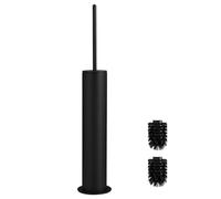 BVL Escobillas de Baño Negra, Escobilla WC metálica con 2 Cabezales, Escobilla de Baño de Diseño Estilizado para el Cuarto de Baño