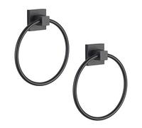 BVL Toallero Negro, Soporte para Toallas de Mano para baño, Cocina, Soporte Redondo de Metal para Toallas montado en la Pared, Paquete de 2 206322