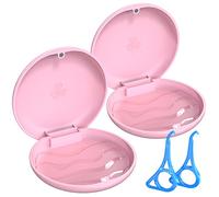 BVN 2 Cajas Caja Ferula Dental: Caja Aparato Dental, Caja Ortodoncia, Funda Aparato Dental, Retenedor Dental, Caja de Retención, Almacenamiento por Alineadores Dentales Rosa.