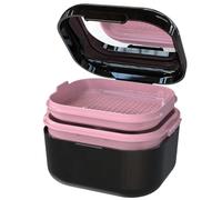 BVN Limpieza Caja Ferula Dental: Caja de Baño Funda Aparato Dental, Caja de Dentaduras Postizas, Caja Ortodoncia, Retenedor Dental, Caja de Retención, Almacenamiento por Alineadores Dentales Negro.
