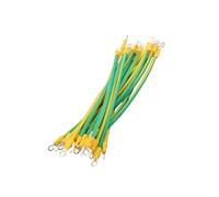 BVR Solar Fotovoltaico Cable de tierra con termina Cables de tierra solares PV BVR de 20 piezas con terminales, Cables de cobre flexibles de color amarillo y verde a elegir 10/12/14 AWG(12AWG-20CM)