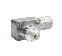 BVTUCMDY Motorreductor de Tornillo sin Fin de Alto par, Eje de Salida de 8 mm x 33 mm con Brida de Tornillo, CC 6 V, 12 V, 24 V, 2 RPM a 150 RPM, motorreductor metálico(12 Volt,90 RPM)