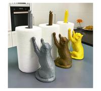 bvwkkynle Porta Toallas de de Resina con Forma de Gato, Hecho a Mano, for higiénico, servilletas, Utensilios de Cocina, Estante for Guardar pañuelos (Gris Plateado)(Black)