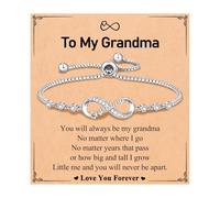 Bvxchg Pulseras de amor infinito para mujeres y niñas, regalos para hija, nieta, abuela, pulsera ajustable con tarjetas, regalos de joyería de cumpleaños y Navidad para ella, talla única, Metal, No es