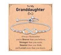 Bvxchg Pulseras de amor infinito para mujeres y niñas, regalos para hija, nieta, abuela, pulsera ajustable con tarjetas, regalos de joyería de cumpleaños y Navidad para ella, talla única, Metal, No es