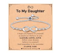 Bvxchg Pulseras de amor infinito para mujeres y niñas, regalos para hija, nieta, abuela, pulsera ajustable con tarjetas, regalos de joyería de cumpleaños y Navidad para ella, talla única, Metal, No es