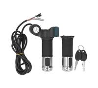 Bvznmilhd 1 Pair 10 Inch Electric Scooter Throttle Grip, Twist Throttle Handlebar with LCD Display and Power Key Locker, Aluminum Alloy Anti Slip Design for Electric Bike Bicycle E Mobility (Plata)