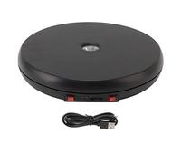 Bvznmilhd Mesa de exhibición giratoria eléctrica, Soporte de exhibición con Plato Giratorio de luz LED de 25 cm, rotación silenciosa de 360° y Capacidad de Carga de 20 kg para joyería, (Negra)