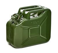 BW© Bidón de combustible de metal, 10 litros, color verde oliva, RAL 6003, certificado TÜV y homologación UN, fabricado en Europa