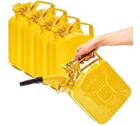 BW® Bidón de combustible de metal, 5 x 5 litros, con boquilla Amarillo RAL 1018 Certificado TÜV y homologación UN Fabricado en Europa