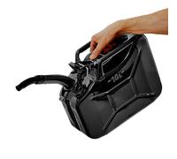 BW© Bidón de combustible de metal de 10 litros con boquilla Negro RAL 9005 Certificado TÜV y homologación de la ONU Fabricado en Europa