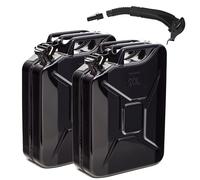 BW® Bidón de combustible de metal para gasolina, 2 x 20 litros, con boquilla Negro RAL 9005 Certificado TÜV y homologación UN Fabricado en Europa