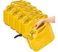 BW® Bidón de combustible metálico de gasolina 5x 10 litros con vertedor - Amarillo - RAL 1018 - Aprobado por TÜV y autorización de la ONU - Fabricado en Europa