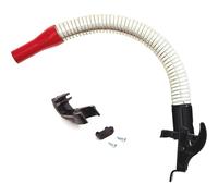 BW Boquilla flexible para bidón de combustible de metal, 5/10/20 litros, tubo flexible de 20 mm para gasolina con soporte para bidón de 10/20 litros, color rojo, RAL 3000, fabricado en Europa