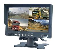 BW DC12V-24V - Pantalla LCD cuádruple Dividida de 7 Pulgadas, Monitor de visión Trasera a Color para Coche, camión, autobús, cámara de Marcha atrás