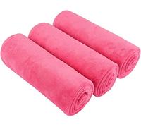 BW&HM Toalla Gimnasio Microfibra Deporte Toallas Gym Hombre Mujer Secado rápido 40 x 80 cm Paquete de 3 Rosa