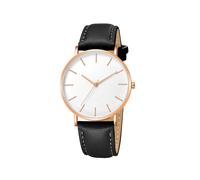 (BW) Reloj de lujo para hombre 2023, nuevo reloj de moda sencillo de cuero con esfera dorada y plateada,