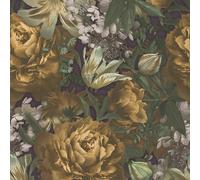 BW51001 - Blooming Wild Papel Tapiz Floral Motivo Amarillo Crema Verde Galerie