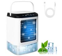 Bwaliffury Aire Acondicionado Portatil, Mini Aire Acondicionado 4 en 1, Enfriador de Aire Portatil 900ML,3 Velocidades & 2 Nebulizacións,12W Climatizador Portatil Evaporativo para Dormitorio, Oficina