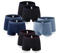 Bwaliffury Bóxers para Hombre, Boxers de Algodón Básicos Ajustados de Color Liso, Cómodos y Suaves (FR/ES, Letras, S, M, Regular, Regular, 8, MI)