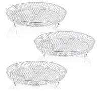 BWANGIAO Paquete de 3 cestas de Cocina de Acero Inoxidable para Horno de sobremesa. Rejilla Redonda versátil para Hornear, Resistente y apilable.