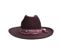 BWANGIAO Sombrero de lana con plumas para festival de música Adulto | Sombrero de fieltro para mascaradas, tocados, accesorios para festivales de música, lana cálida de invierno