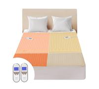 BWARM HOME Manta eléctrica de lujo para cama King, manta eléctrica bajera totalmente ajustada, multizona, capa de confort de algodón, doble control, 9 niveles de calor, 10 ajustes de tiempo, lavable a