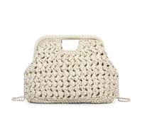 BWBIKE Bolso de Mano de Paja para Mujer, Bolso de Playa Boho de Verano Tipo Bandolera, Bolso Tejido de Vacaciones para Trabajo, Bodas y Fiestas
