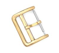 BWBVHRHZY 12 14 16 17 18 20 22mm 316 hebilla de reloj de acero inoxidable accesorios de reloj hebilla for correa de reloj de cuero(Gold,18mm)