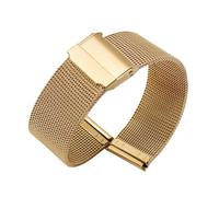 BWBVHRHZY 12mm 13mm 14mm 15mm16mm17mm18mm19mm20mm21mm 22mm apto for correa de acero inoxidable milanesa hombres mujeres malla Metal reemplazar pulsera reloj banda(Gold,18mm)